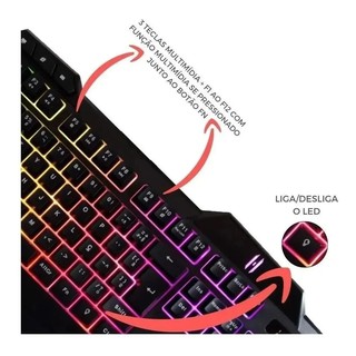 Teclado Gamer Led Semi mecânico Retroiluminado Gt T3 Lehmox Shopee Brasil