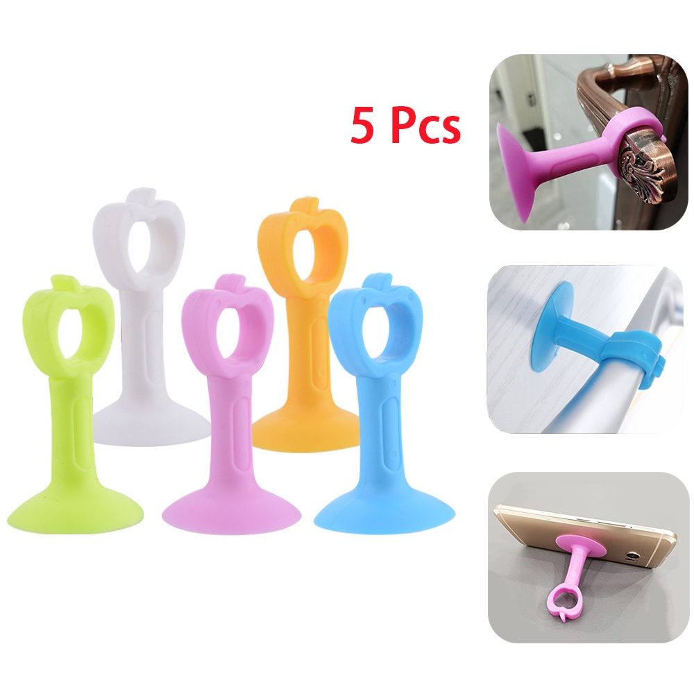 5 Pcs Protetor De Parede Rolha De Porta Ruído Livre Silicone Maçaneta