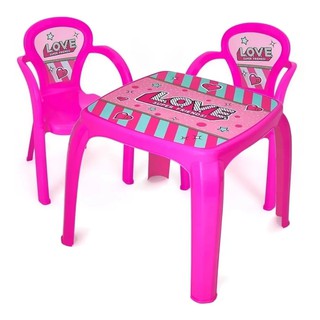 Mesa Infantil Cadeiras Decorada Love Usual Utilidades Shopee