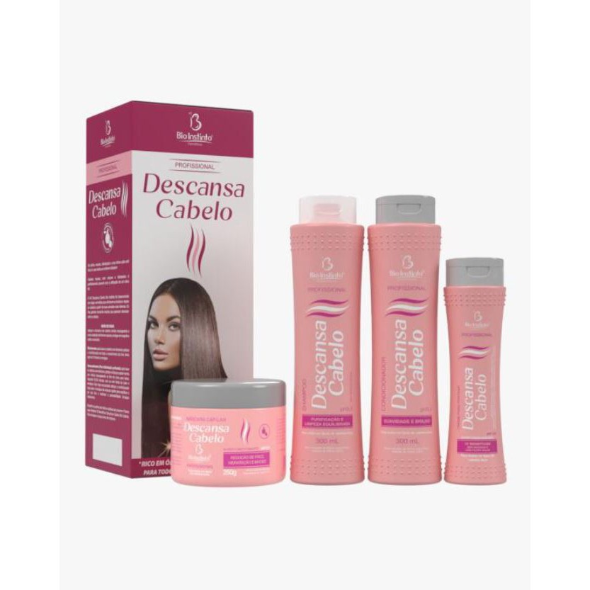 Kit Capilar Profissional Descansa Cabelo 4 Itens Bio Instinto