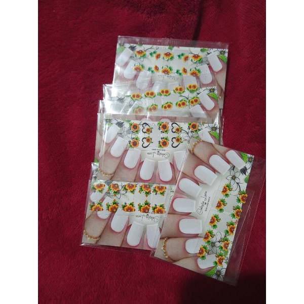 Adesivo Para Unhas Floral Amarelo Kit 10 Adesivos 5 Pares Shopee Brasil