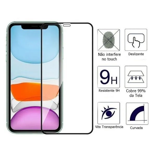 Película De Vidro 3D Full Cover Para iPhone 12 12 Pro Tela 6 1