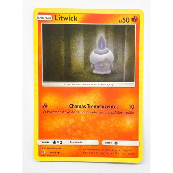 Carta 11 145 Pokémon TCG Original Copag Card Litwick Shopee Brasil