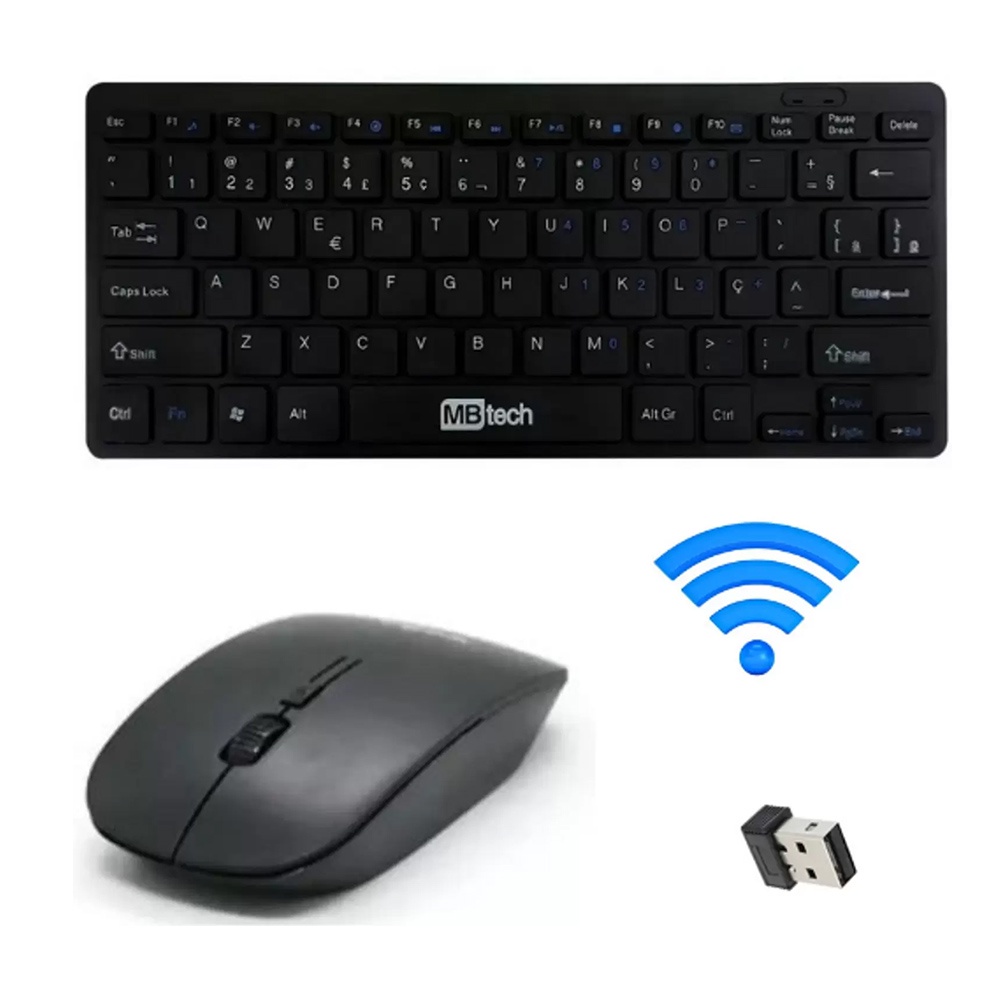 Kit Mini Teclado E Mouse Slim Sem Fio Wireless Flat K6 Shopee Brasil