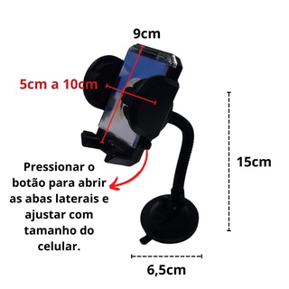 Suporte Veicular Seu Veiculo Carro Para Celular Fixa O Ventosa