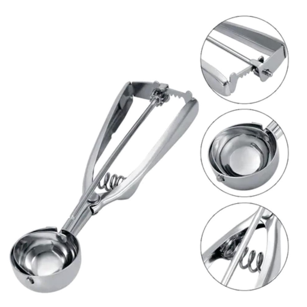 Colher Sorvete Inox Profissional C Ejetor Bola Cm Kaiserhof Shopee