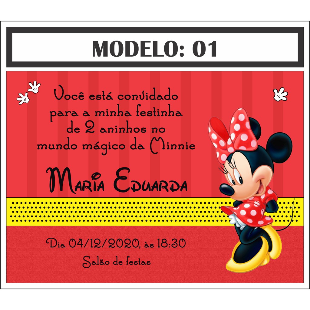 Topo Imagem Modelo De Convite Da Minnie Br Thptnganamst Edu Vn