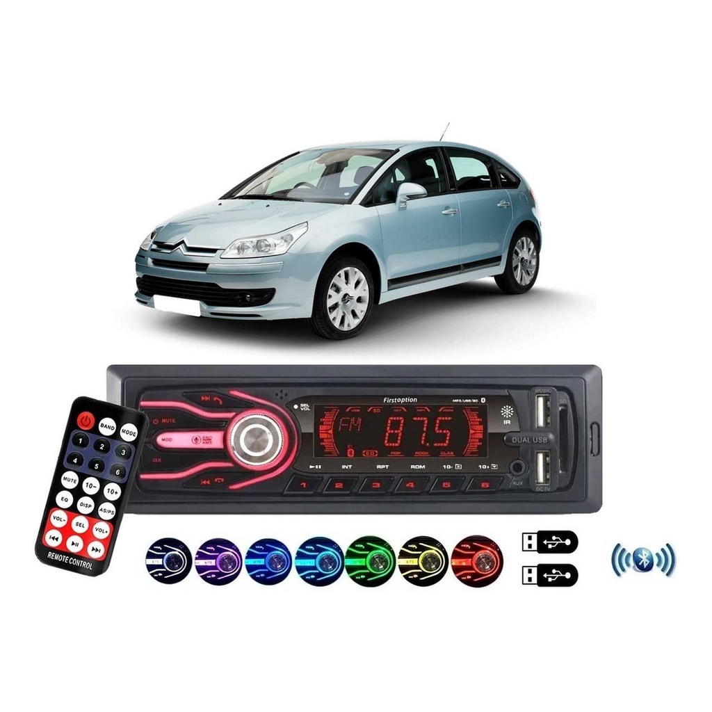 Aparelho De Som Carro Bluetooth Usb Sd Radio Citroen C Shopee Brasil