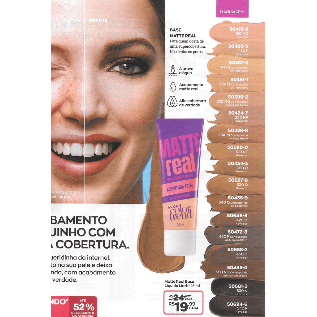 Base Matte Real Avon Colortrend 25ml Shopee Brasil