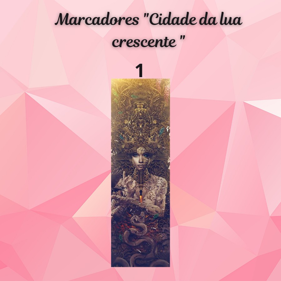 marcador de página Cidade da lua crescente plastificado ou sem