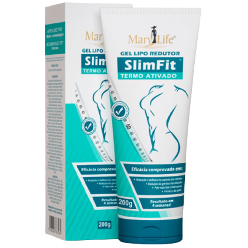 Gel Lipo Redutor Medida Slim Fit Pote 200g Mary Life Anti Estrias