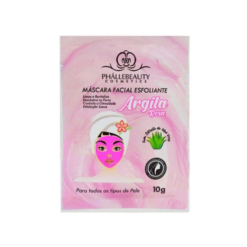 Mascara Facial Esfoliante Argila Rosa Sache Phallebeauty Shopee Brasil