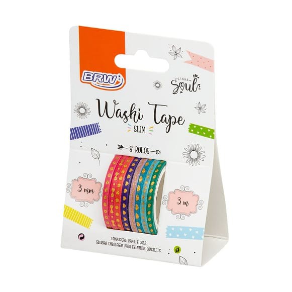 Washi Tape Fita Adesiva Decorativa Slim Blister C Unidades