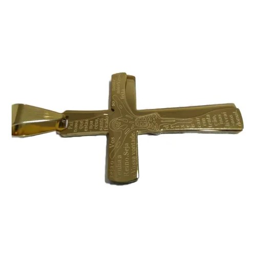 Crucifixo Masculino Banhado Ouro 18k Arte Em Alto Relevo Shopee Brasil