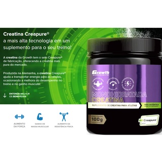 Creatina Creapure Monohidratada Growth 100g Shopee Brasil