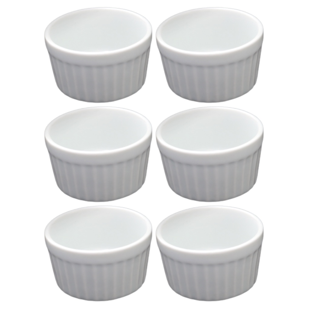 Ramekin De Porcelana Pote Bowl Finger Food Canelado Ml Ramequim