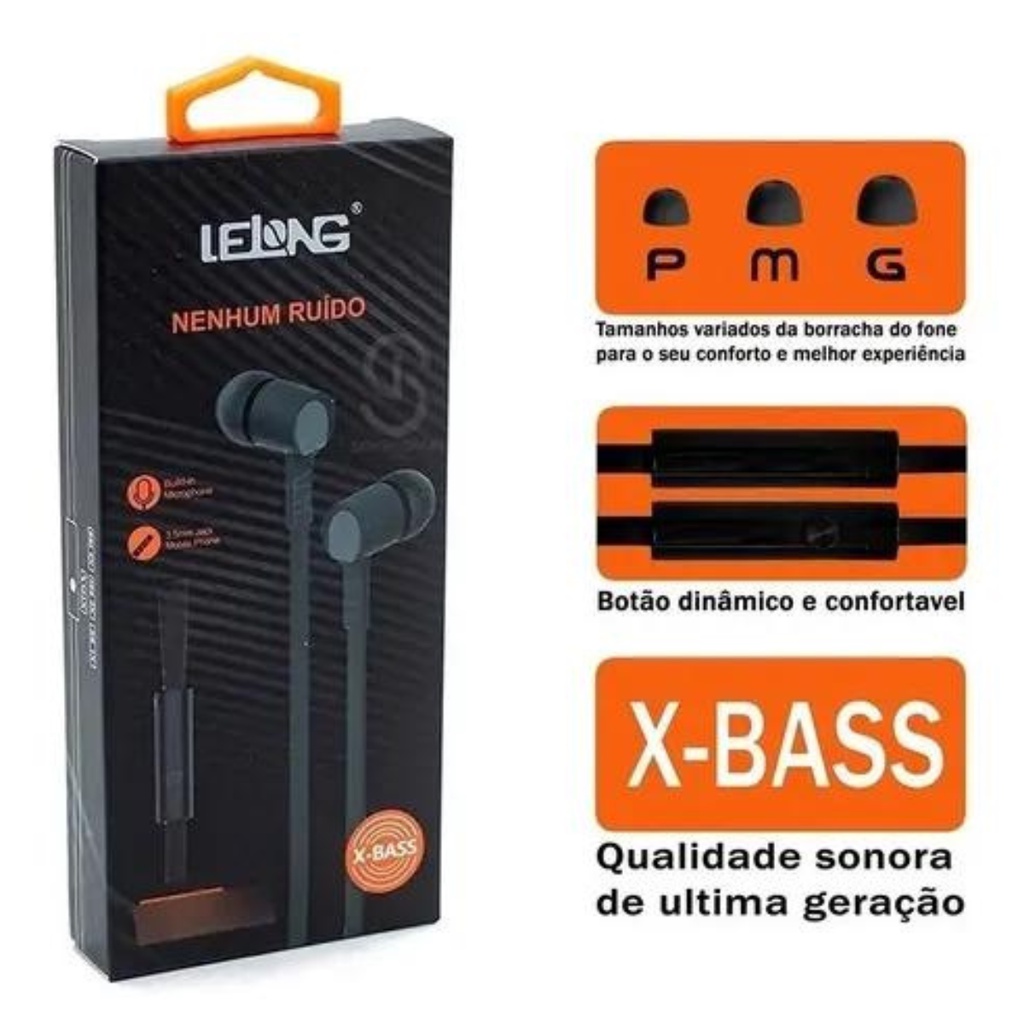 Fone De Ouvido Antiruido Microfone Lelong Preto Le Shopee Brasil