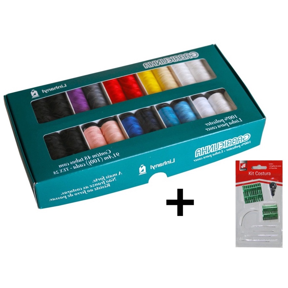 Linhas De Costura Colorida Gabrielinha Kit Tubos E Kit Costura