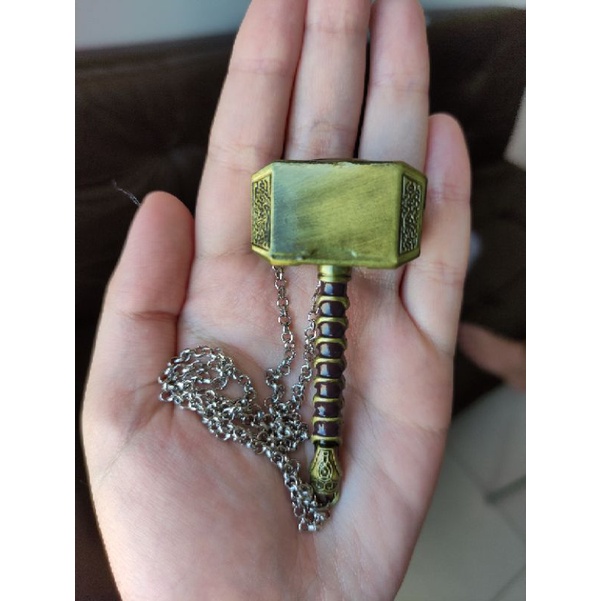 Martelo Mjolnir Thor Dourado Corrente Shopee Brasil