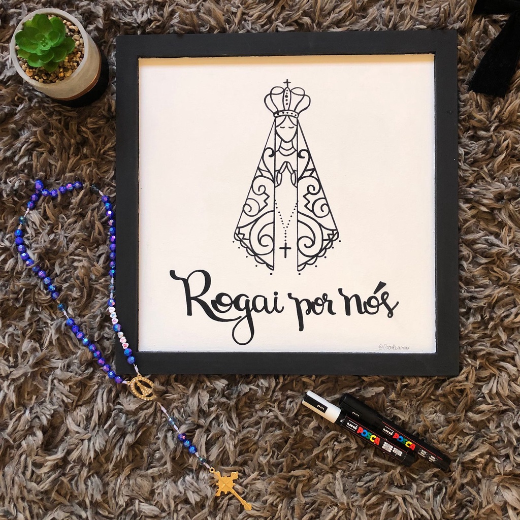 Quadro Decorativo Nossa Senhora Aparecida MDF Lettering Shopee Brasil