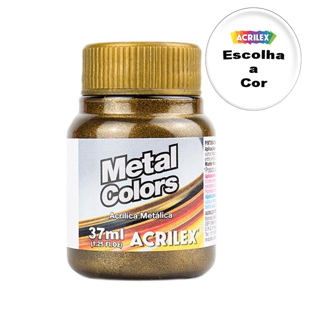 Tinta Acrílica Metal Colors 37ml Escolha a cor Acrilex Escorrega