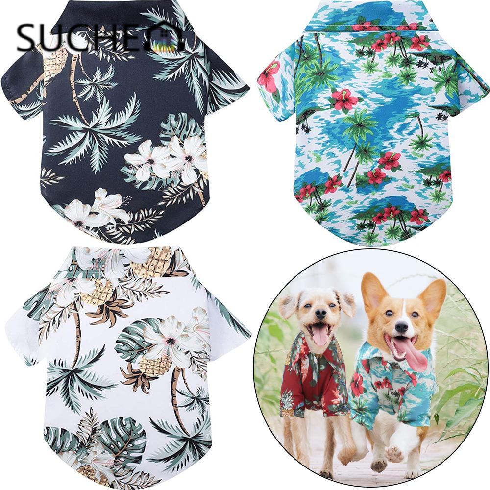 SUCHEN 1 Pçs Blusa Para Cachorros De Estimação Estilo Havaiano/Camisetas Animais/Camiseta Polo Com Estampa Coconchiano