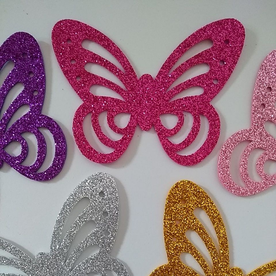 Borboleta Eva Glitter 10cm Shopee Brasil