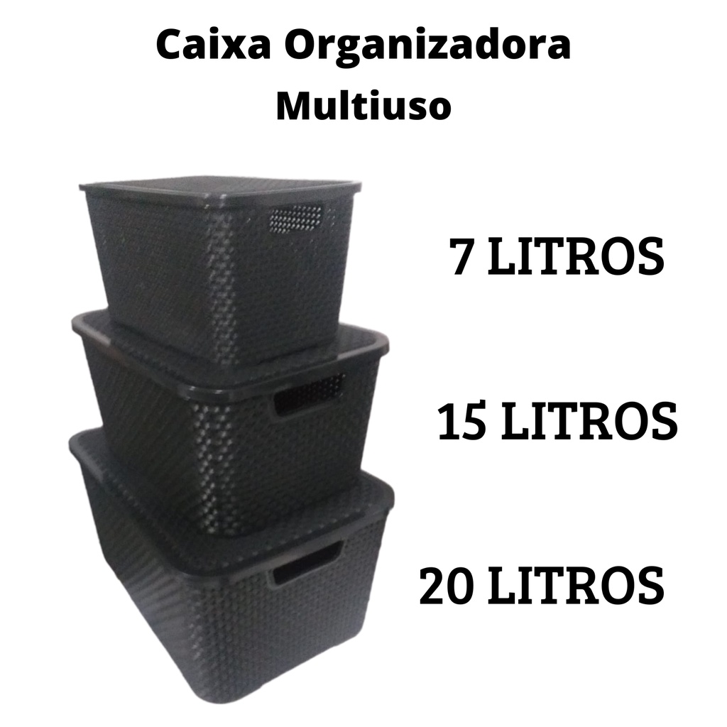 Kit Caixas Organizadoras Litros Litros E Litros Cesto