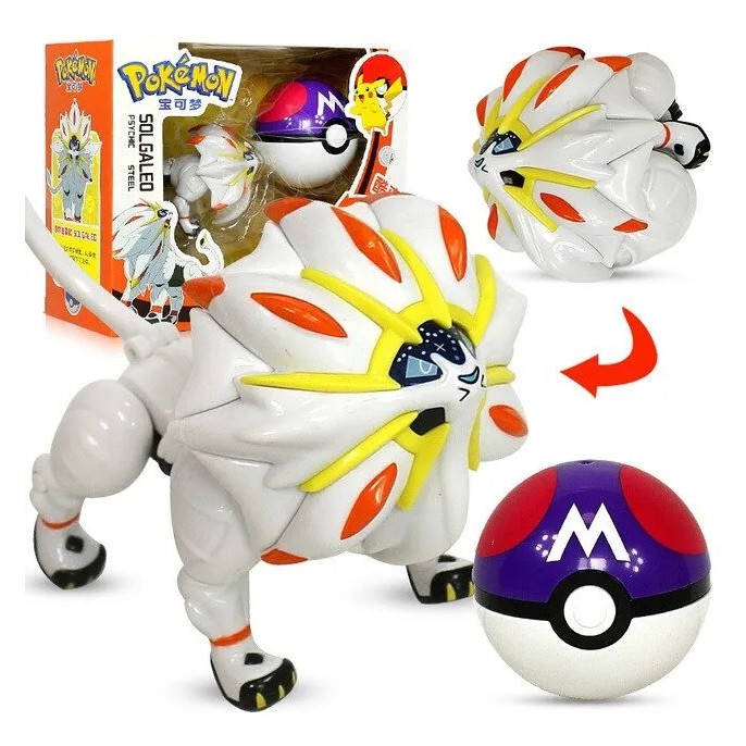 Pokebola Tamanho Real Solgaleo Articulado Dentro Grande Shopee Brasil