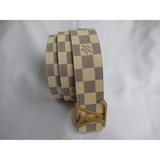 Cinto Louis Vuitton Branco Xadrez Fivela Dourada Shopee Brasil