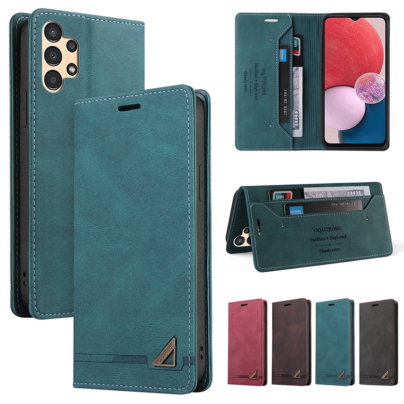 Capa Carteira Flip De Couro Suporte Para Samsung A13 A32 A33 A52S