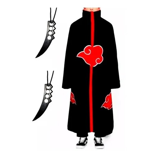 Kit Manto Akatsuki Bandanas Kunai Shuriken Colar Anime Shopee