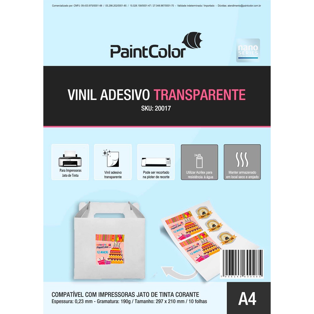 Vinil Adesivo Transparente P Jato De Tinta Resistente A Gua A