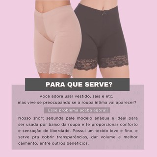 Bermuda Anagua Short Segunda Pele Feminino Lingerie Roupa Intima