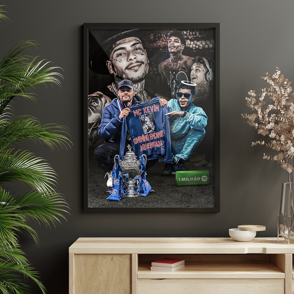 Quadro De Parede Mc Kevin Neymar Homenagem Mc Kevin Moldura E Vidro