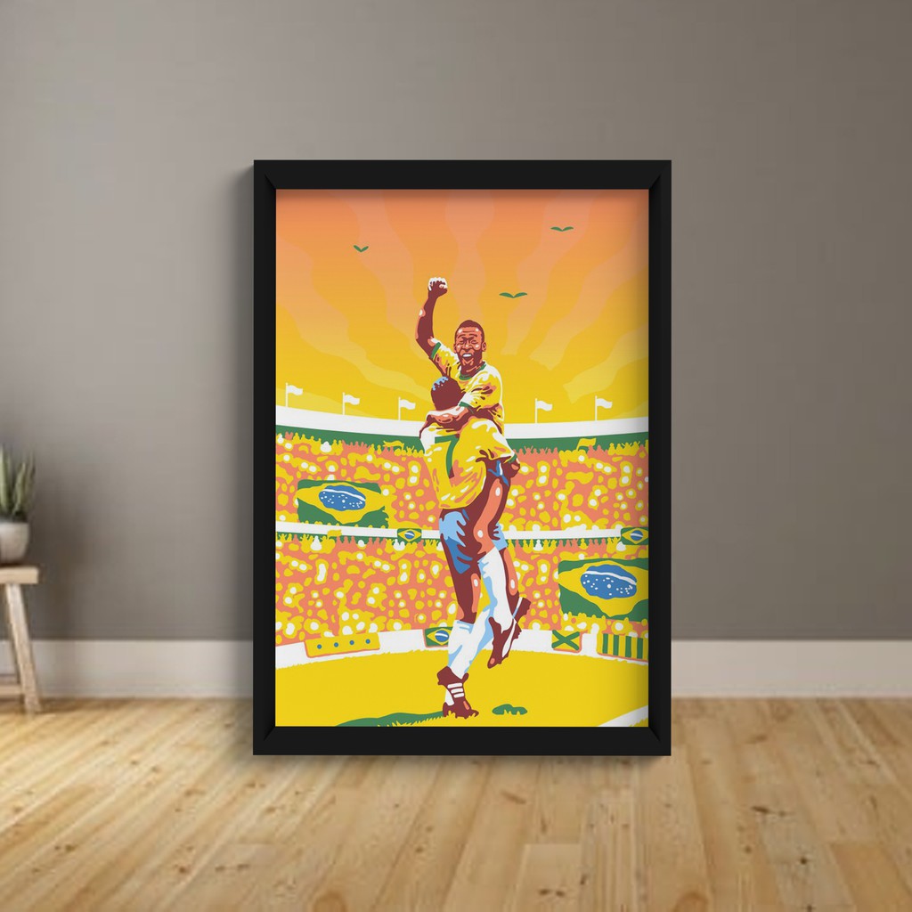 Quadro Decorativo Rei Pele Santos Fc Futebol Arte Escorrega o Preço