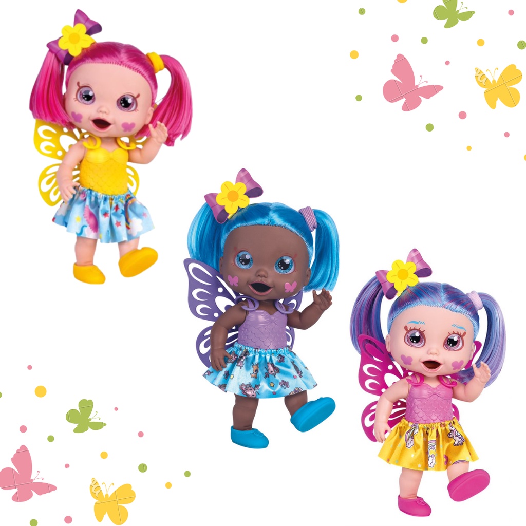 Boneca Baby Alive Borboleta Cabelo Colorido Baby S Collection Butterfly