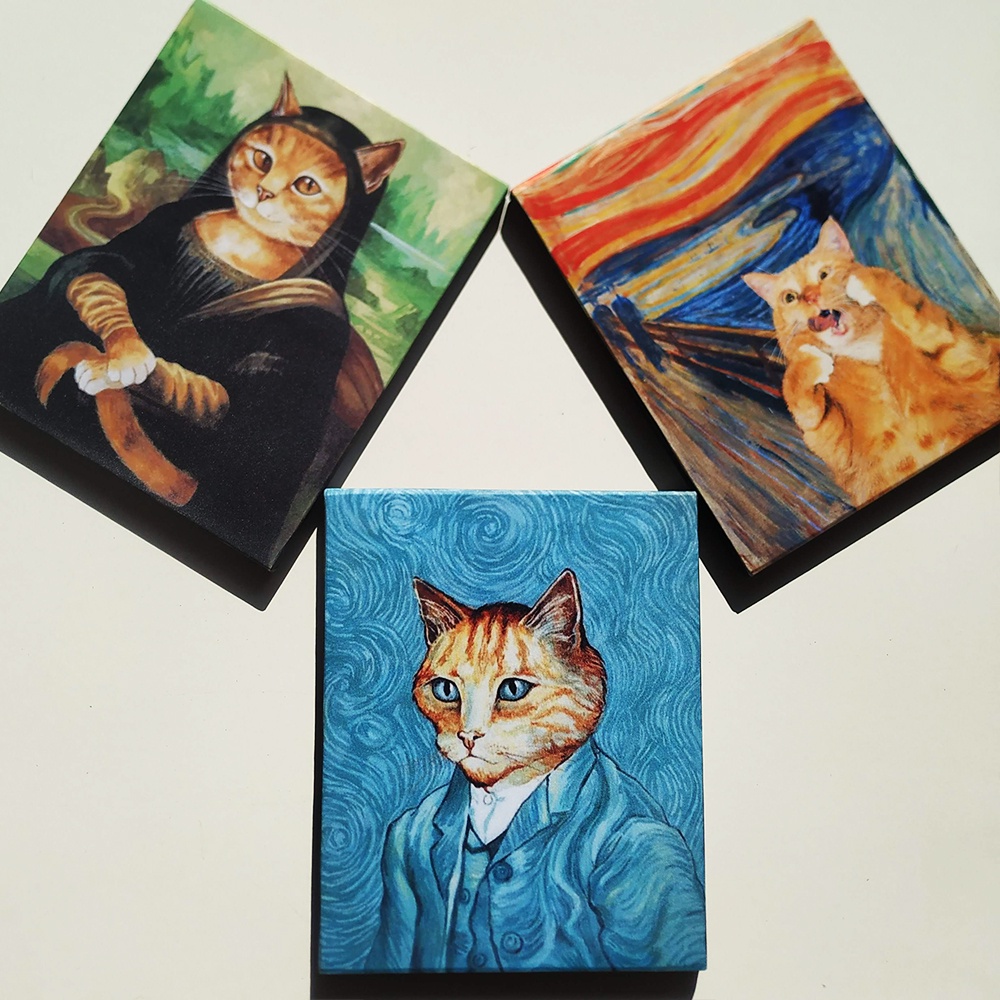 Kit Quadros Decorativos Obras De Arte Rosto De Gatinhos