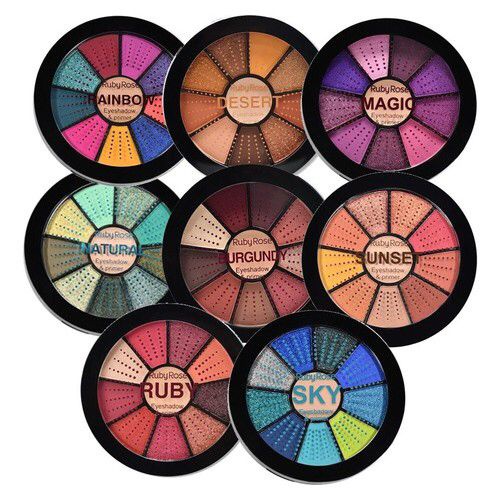 Paleta De Sombras Redonda Ruby Rose 9 Cores Primer Hb 9986 Shopee