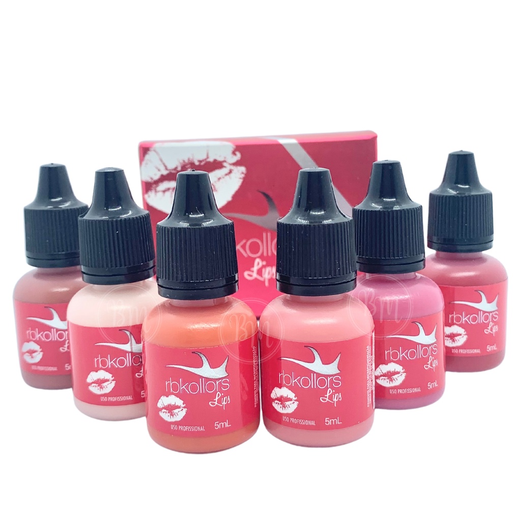 Kit Lips pigmentos Lábios RB Kollors 6 pigmentos de 5ml cada Shopee