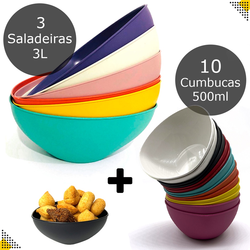 Saladeiras Funda Tigela Redonda Bowl L Cumbuca Ml Sobremesa