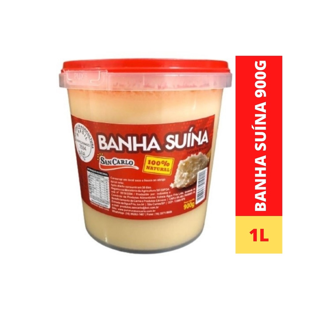 Banha Su Na Natural L Gordura De Porco G Shopee Brasil