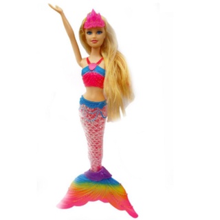 Boneca De Sereia Tipo Barbie Princesa Luz E Som Coroa Espelho