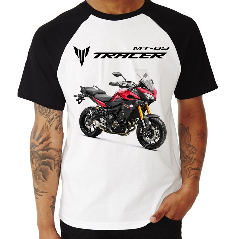 Camiseta Raglan Moto Yamaha Mt Tracer Vermelha Shopee Brasil