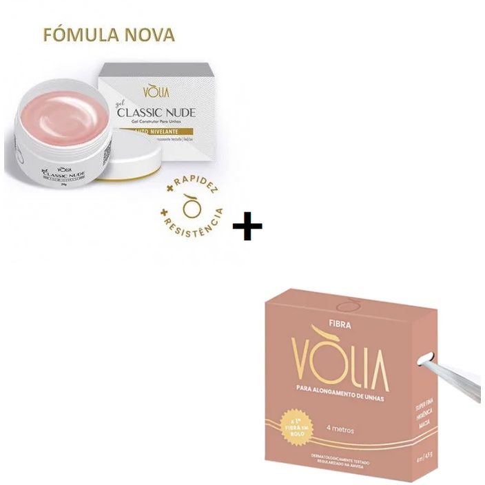 Kit Volia Alongamento Gel Classic Nude Fibra De Vidro Shopee Brasil