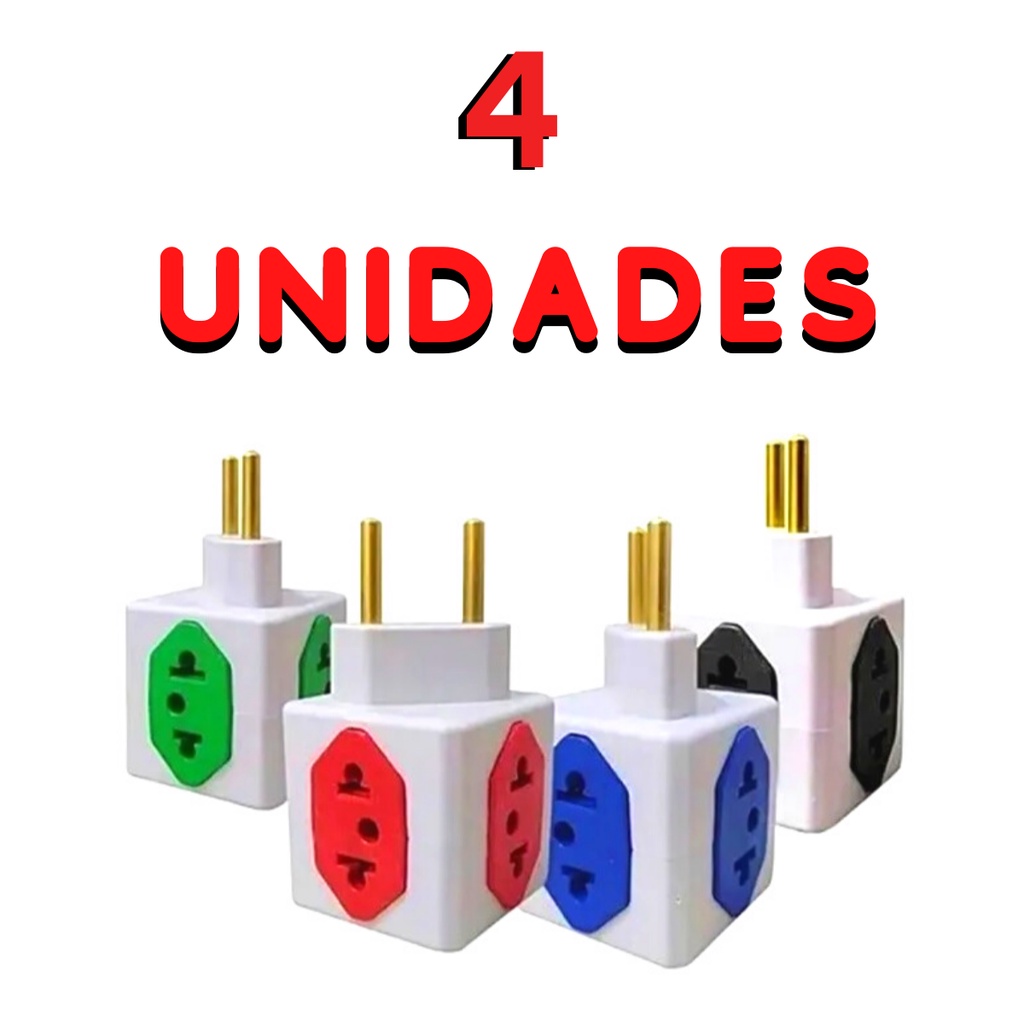 Adaptadores De Tomada Benjamin Entradas Cubo Bivolt Kit Shopee