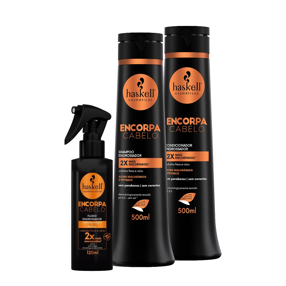 Kit Encorpa Haskell Shampoo Condicionador Fluído 500ml 120ml Shopee