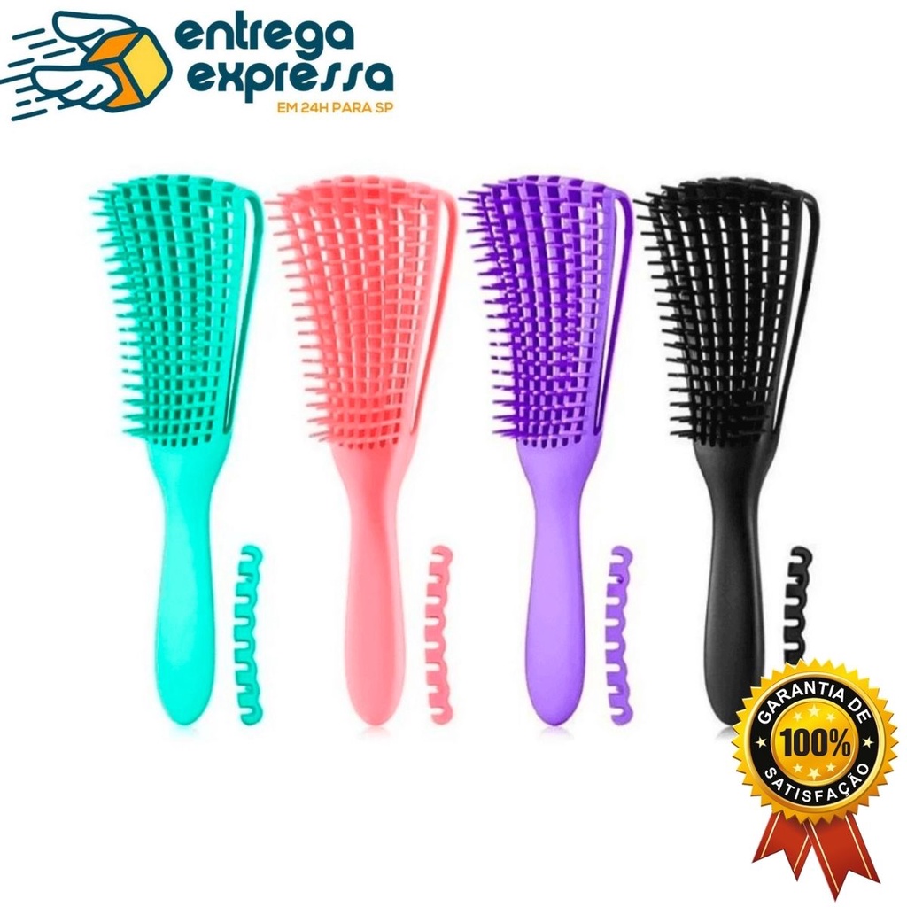 Escova Para Cabelo Cacho Pente Polvo Shopee Brasil