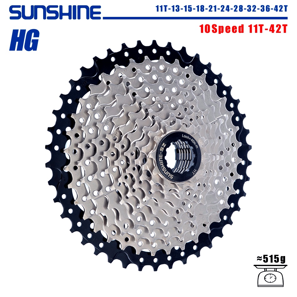 Cassete K7 10v 11 42d Sunshine Bike Mtb Compatível Shimano Escorrega