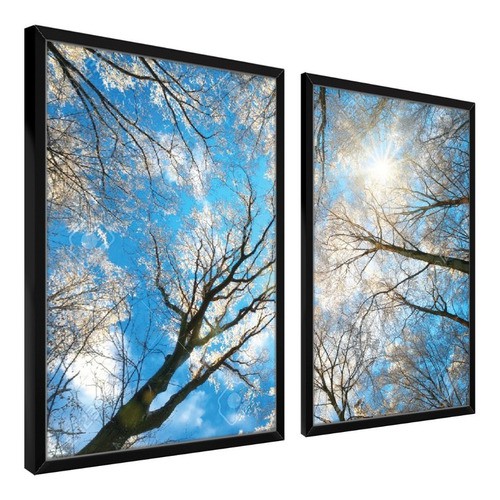 Quadros Decorativos Sala Quarto Moldura Paisagem Arvore Sol Shopee Brasil